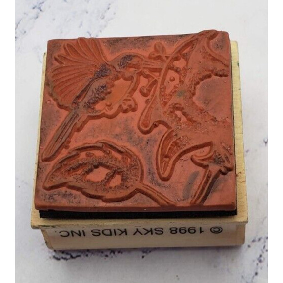 Hummingbird Wood Mounted Rubber Stamp 1998 Sky Kids Wooden Stamp - Picture 8 of 8